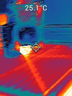 FLIR thermal image showing heat dissipation during 3D printing
