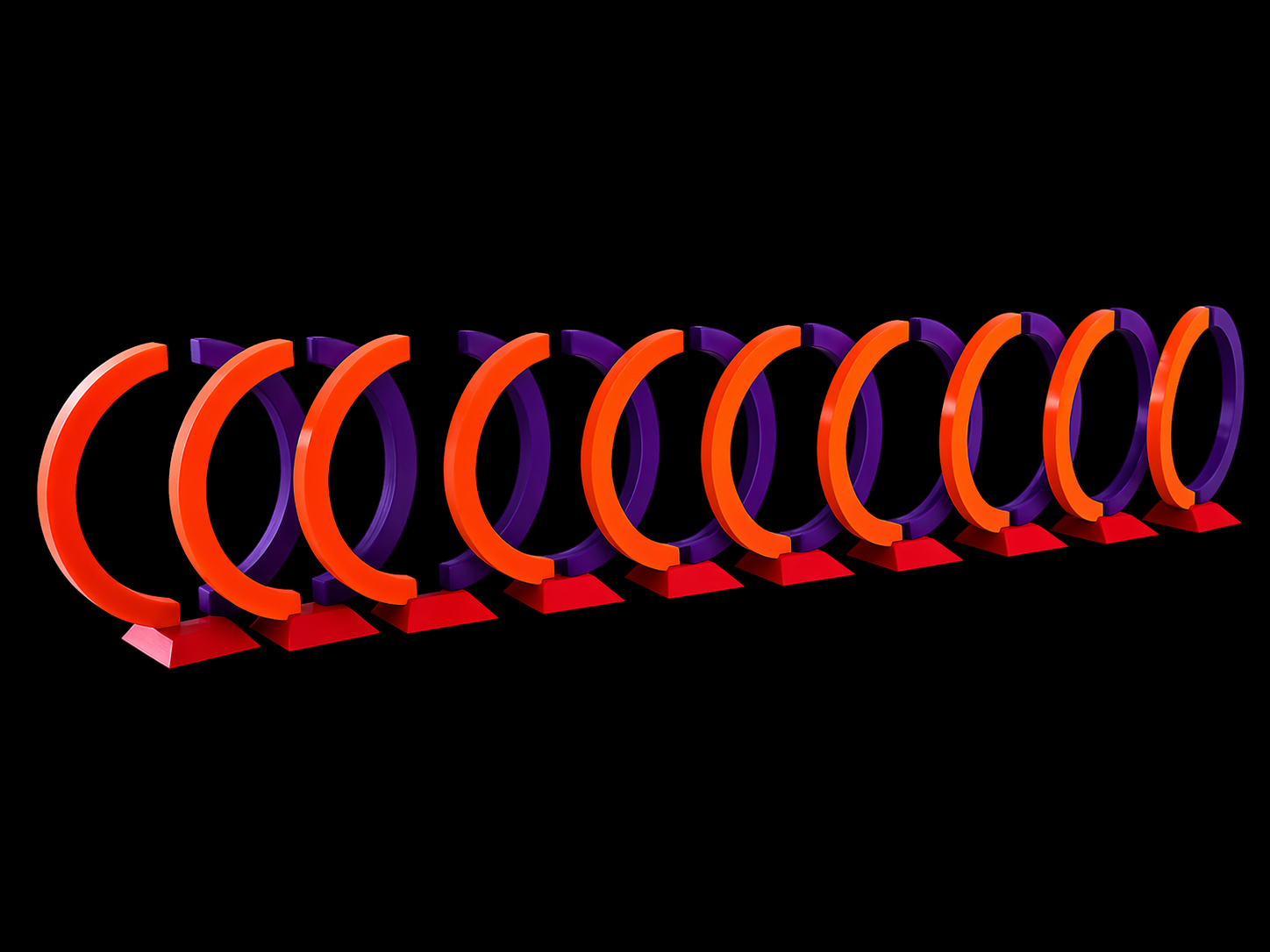 Row of repeated printed parts for short production runs